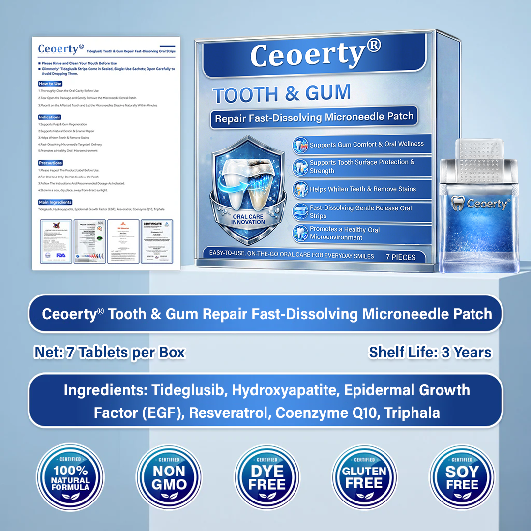 Ceoerty® Tooth & Gum Repair Fast-Dissolving Microneedle Patch
