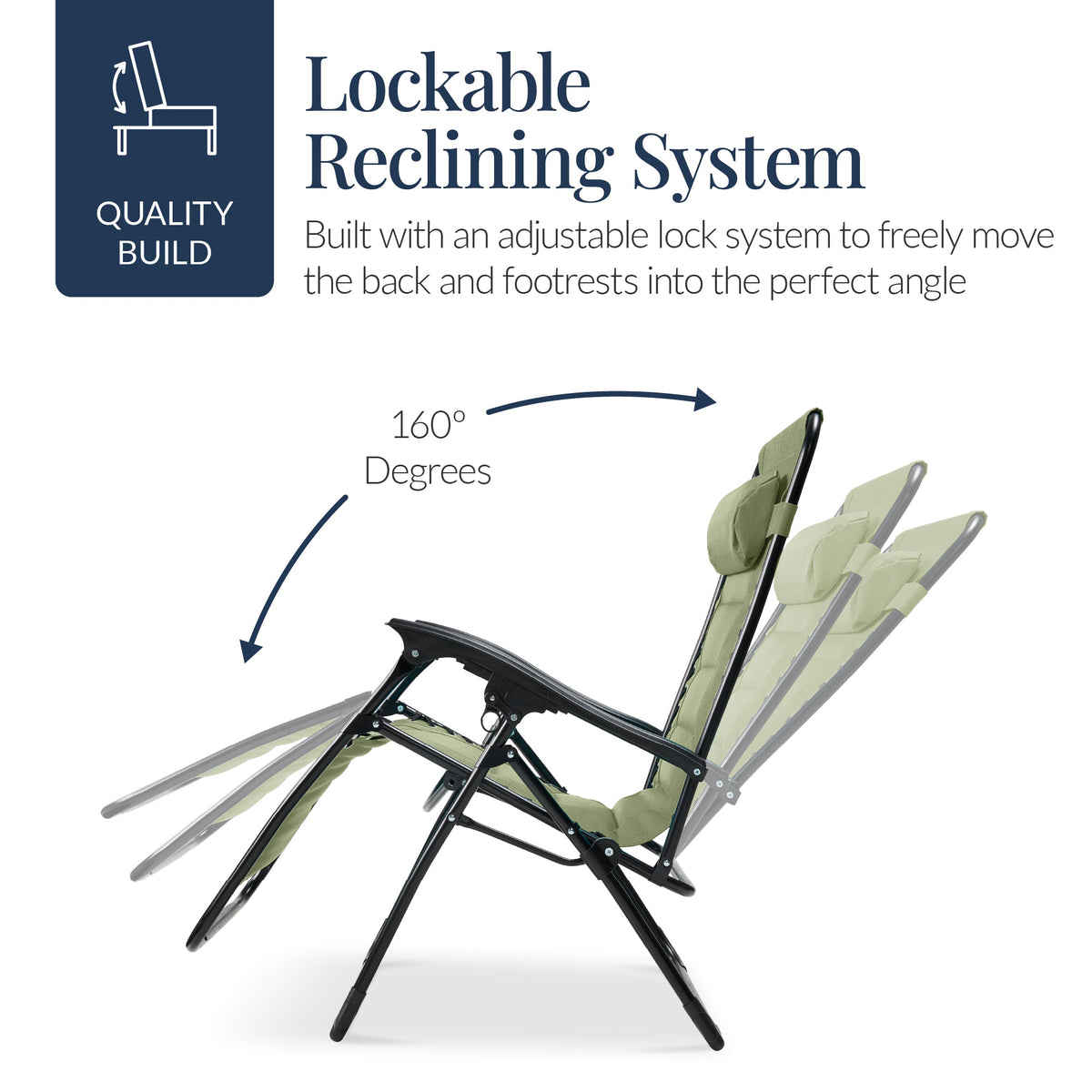 Oversized Padded Zero Gravity Chair, Folding Recliner w/ Headrest, Side Tray