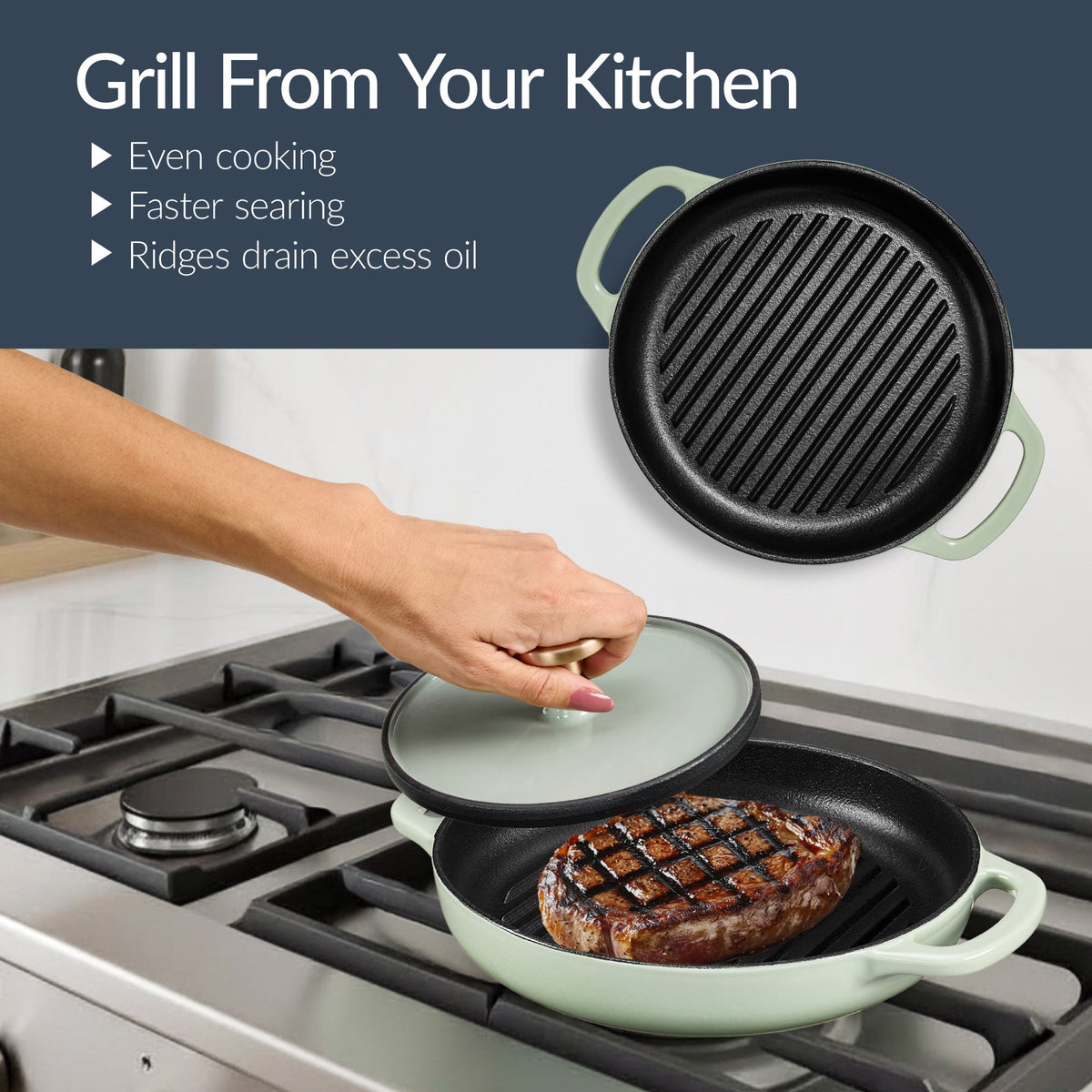 6-Piece Enameled Cast Iron Cookware Set