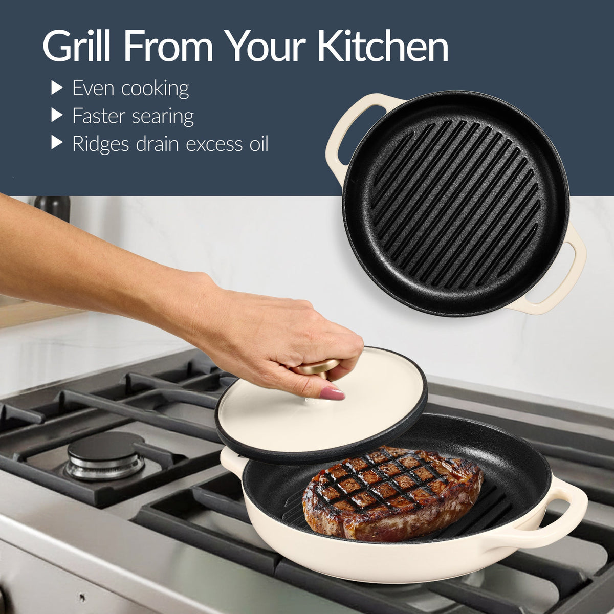 6-Piece Enameled Cast Iron Cookware Set