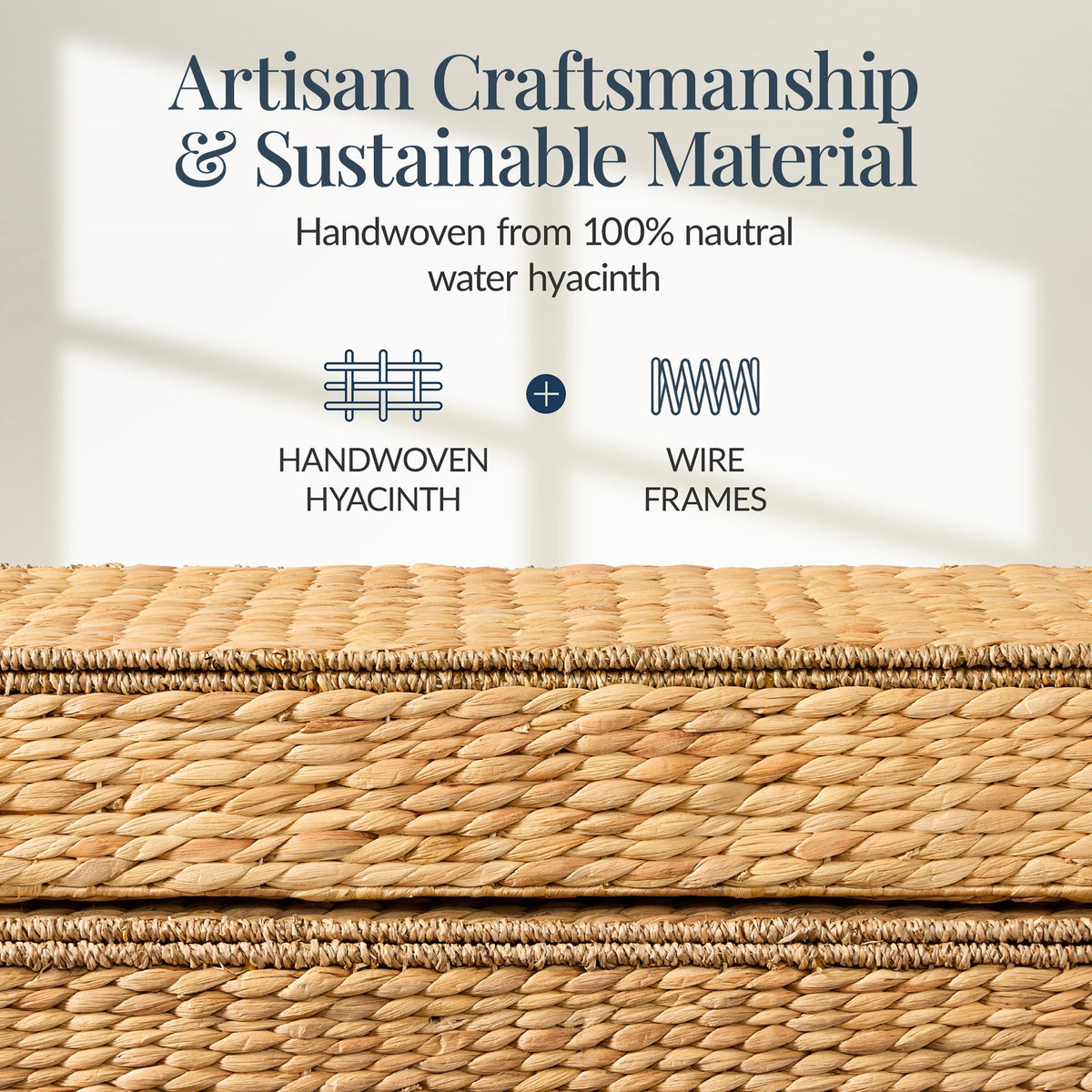 2 PC Water Hyacinth Nesting Underbed Storage Baskets