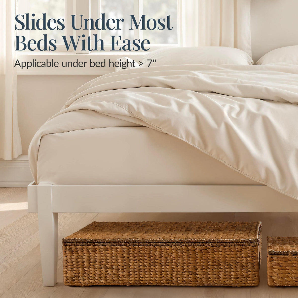 2 PC Water Hyacinth Nesting Underbed Storage Baskets