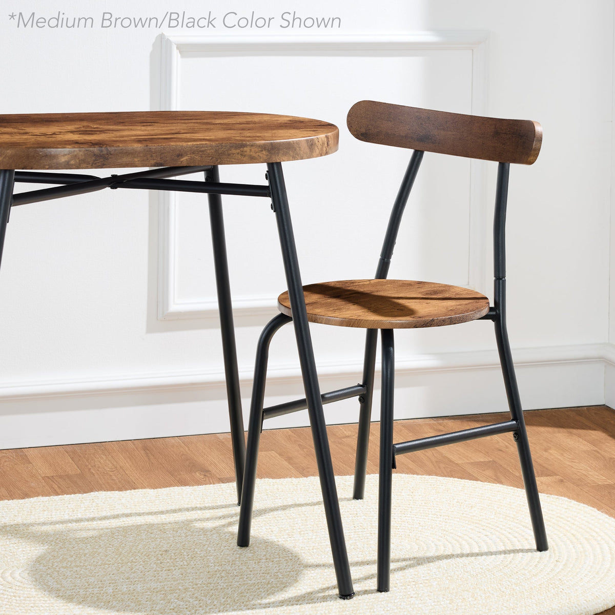 3-Piece Oval Dining Table Set, Small Kitchen Set w/ 2 Chairs