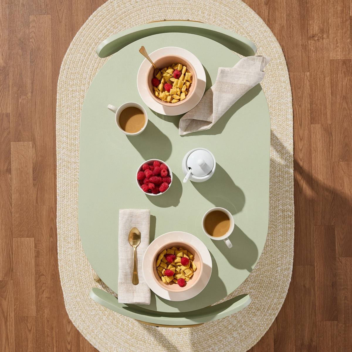 3-Piece Oval Dining Table Set, Small Kitchen Set w/ 2 Chairs