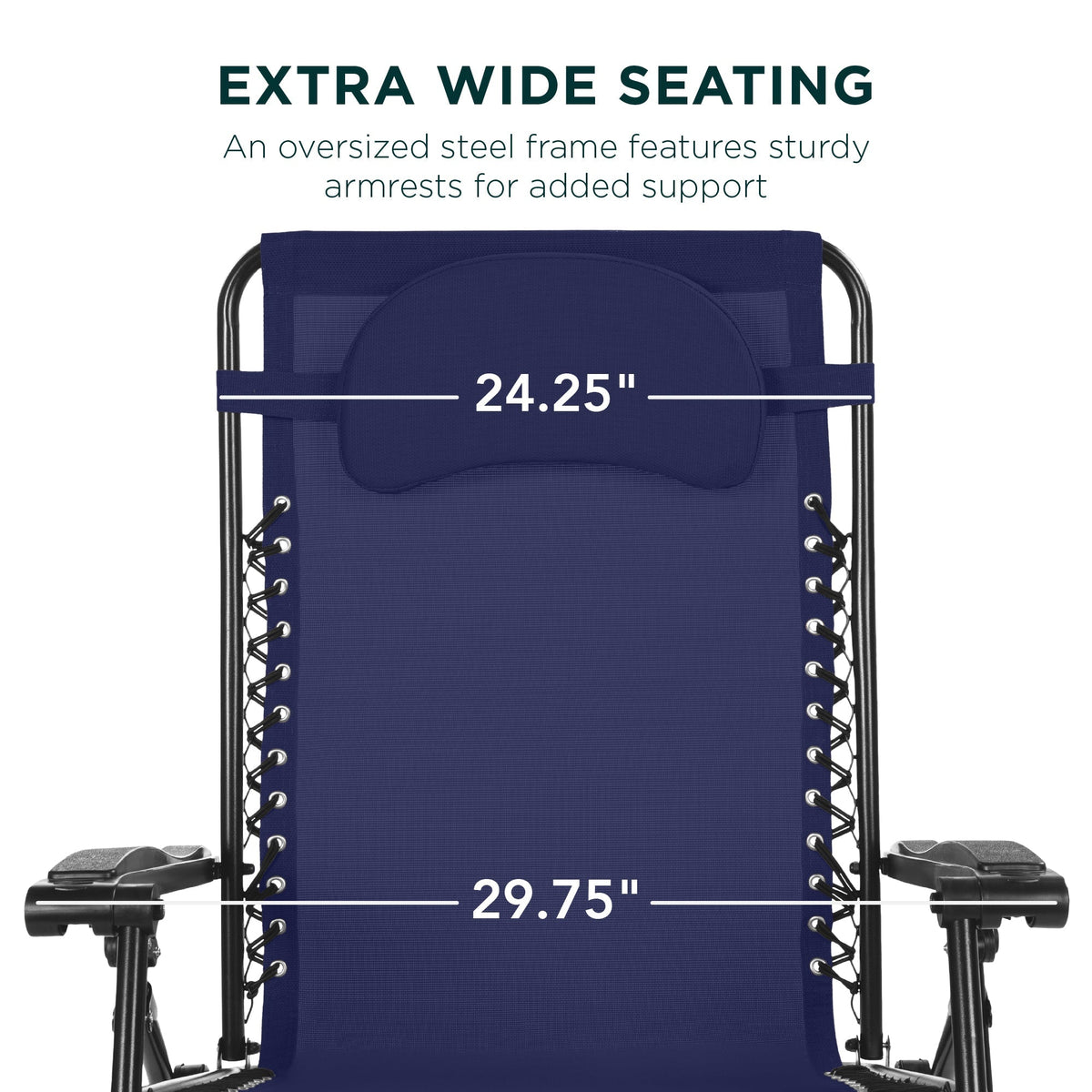 Oversized Reclining Zero Gravity Chair Lounger w/ Cup Holder, Pillow