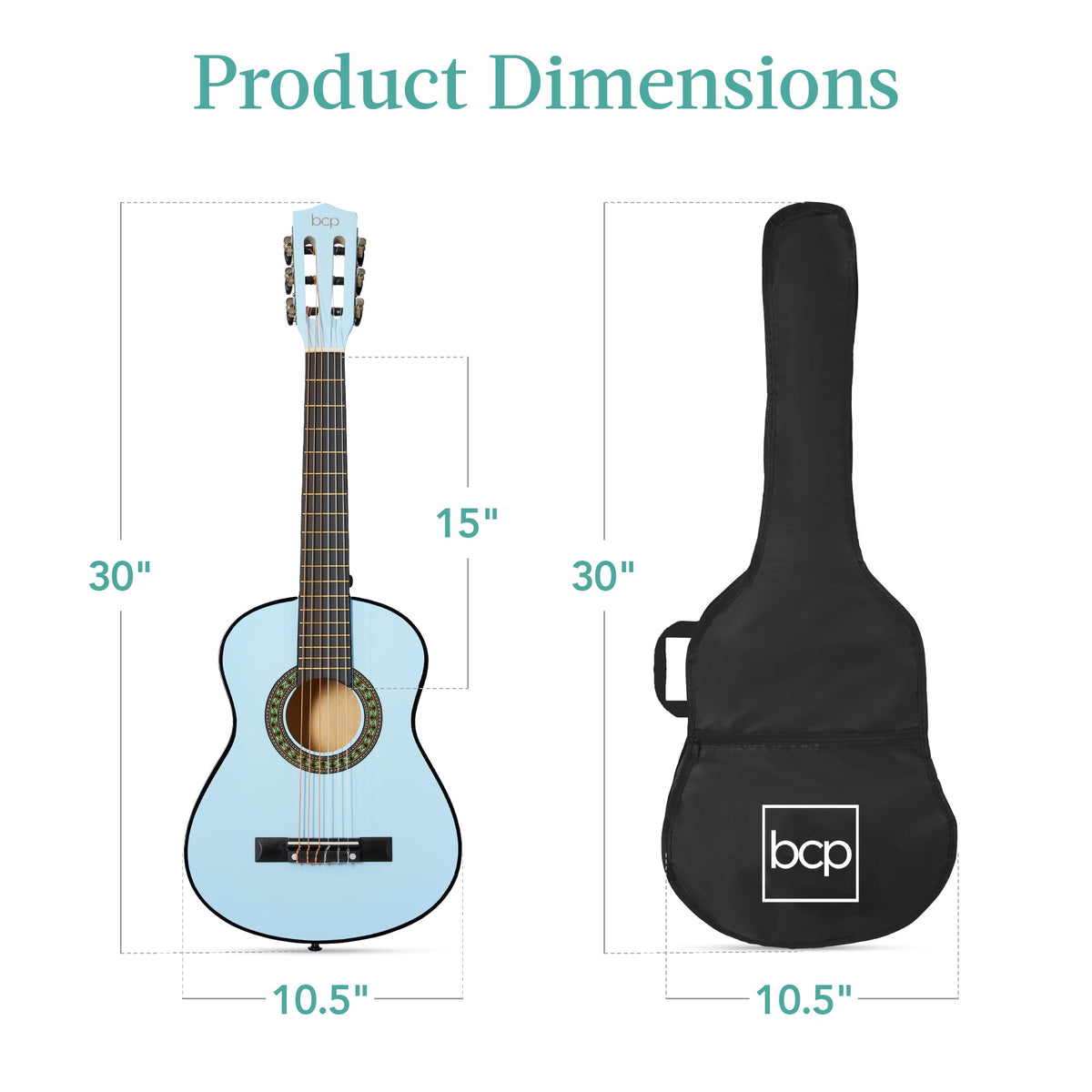 Kids Acoustic Guitar Beginner Starter Kit w/ Carrying Case - 30in