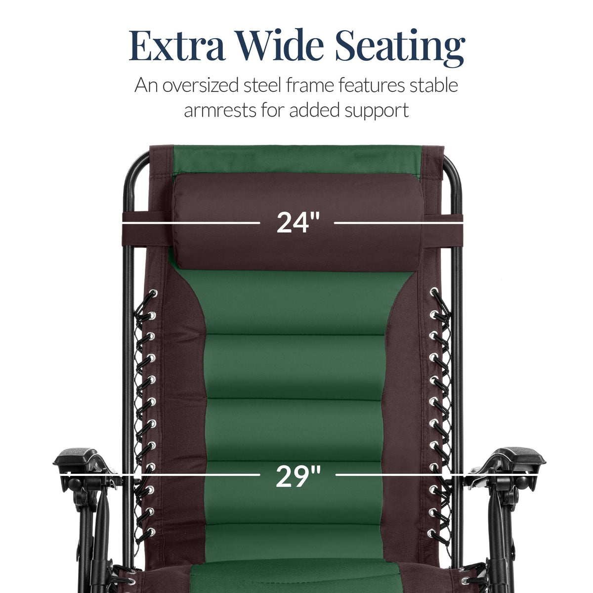 Oversized Padded Zero Gravity Chair, Folding Recliner w/ Headrest, Side Tray