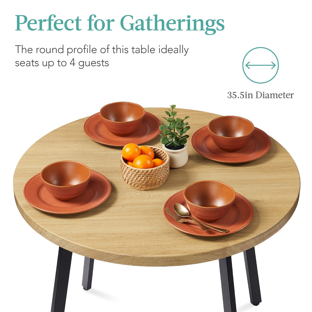 Round Dining Table w/Steel Legs