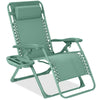 Monochromatic Zero Gravity Patio Chair Recliner w/ Side Tray, Headrest