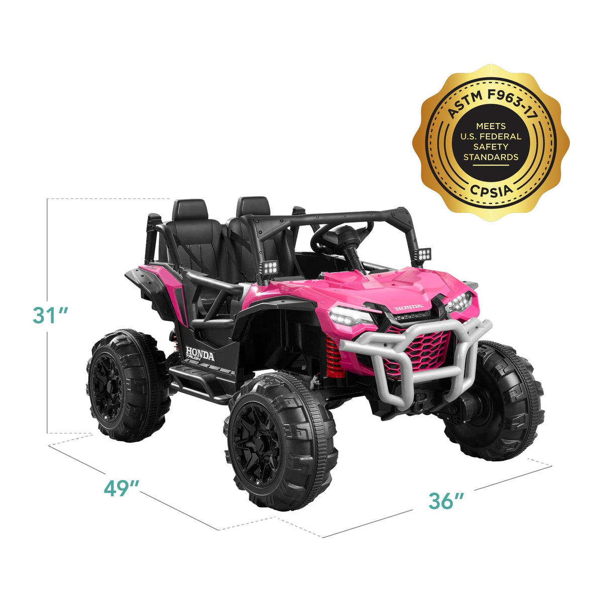 24V Kids Ride-On UTV Officially Licensed Honda Talon w/ Remote, LED Lights