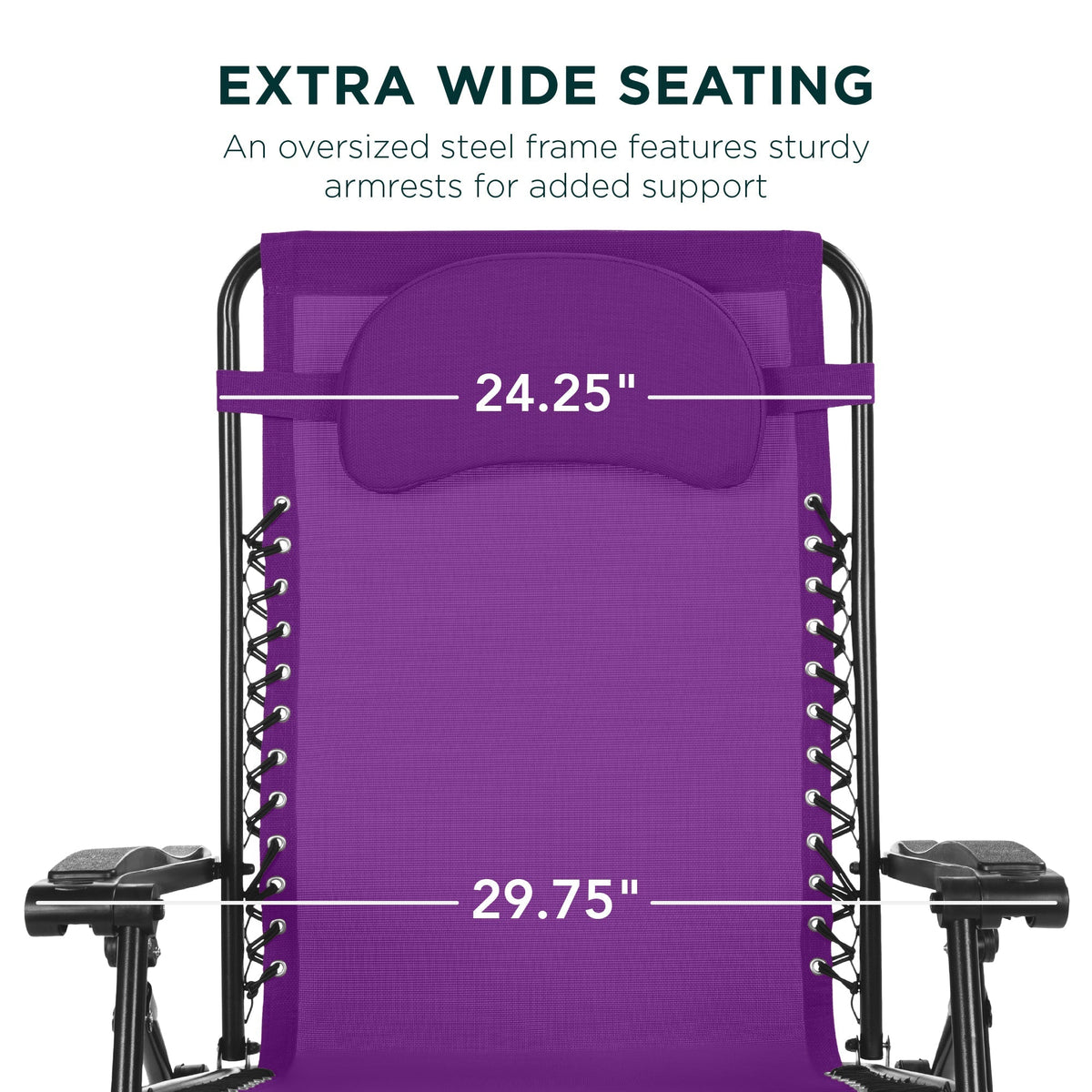 Oversized Reclining Zero Gravity Chair Lounger w/ Cup Holder, Pillow
