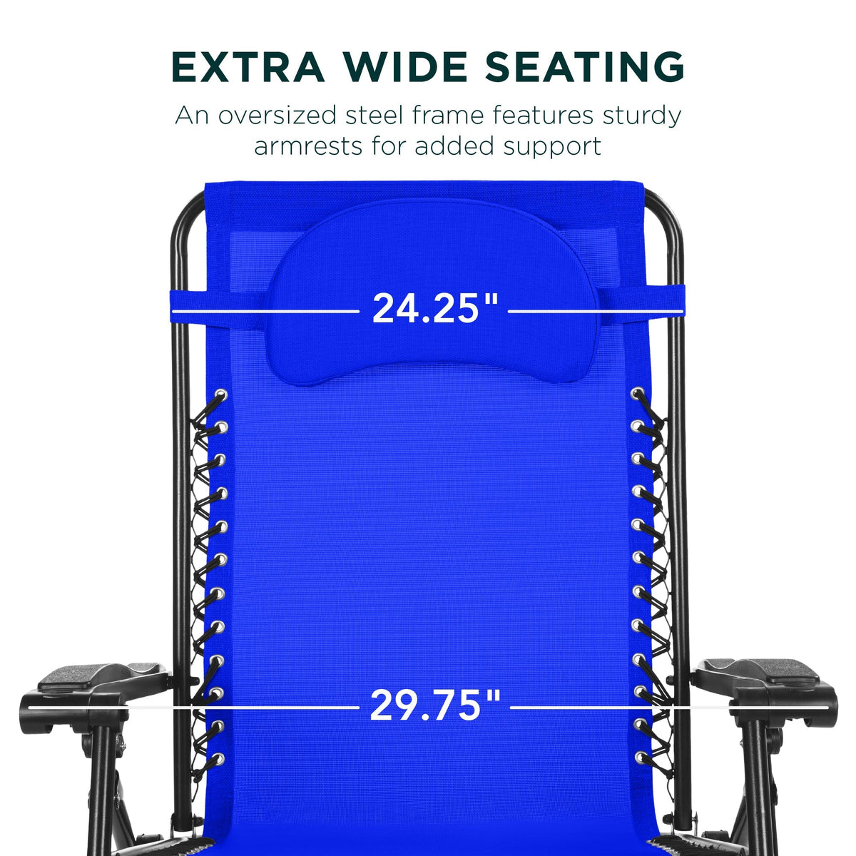 Oversized Reclining Zero Gravity Chair Lounger w/ Cup Holder, Pillow
