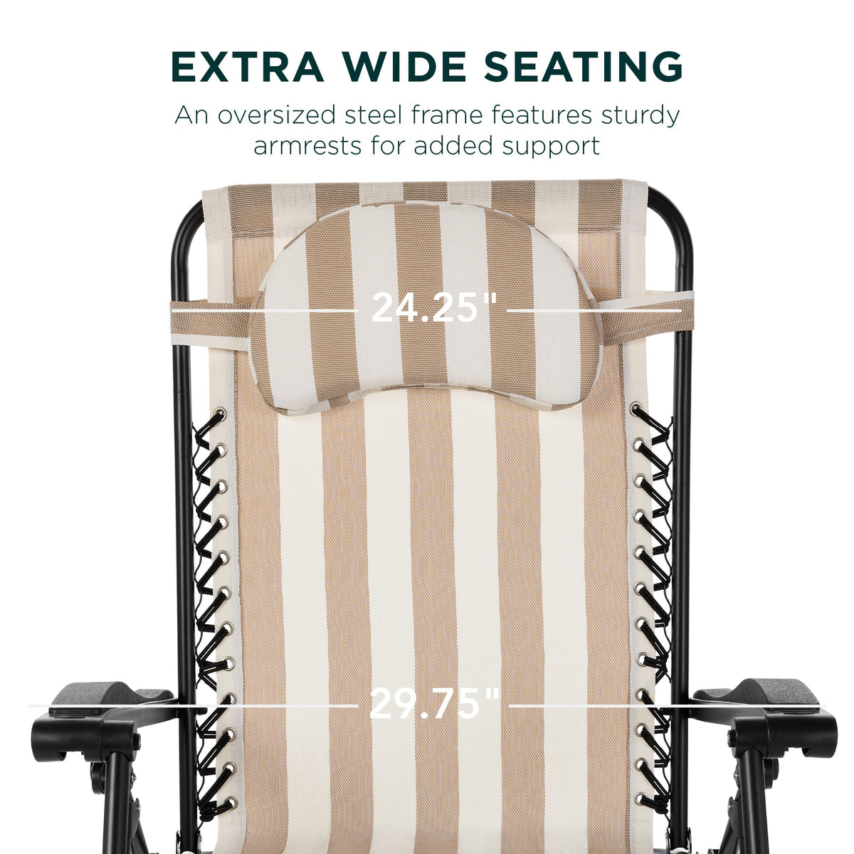 Oversized Reclining Zero Gravity Chair Lounger w/ Cup Holder, Pillow