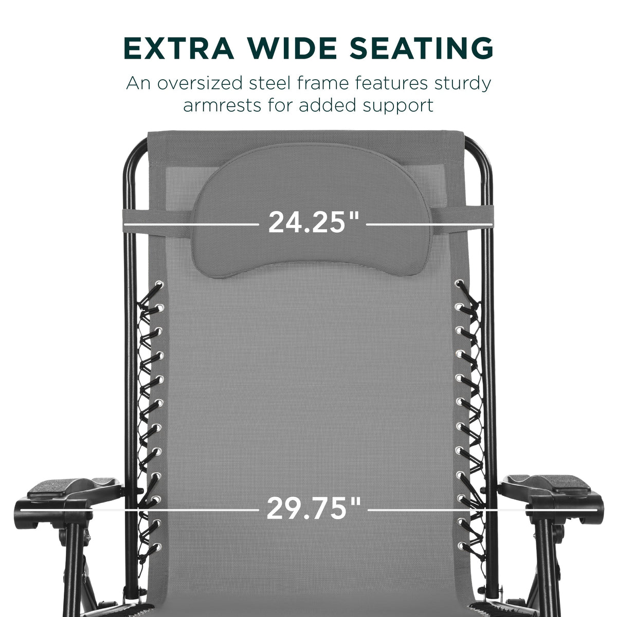 Oversized Reclining Zero Gravity Chair Lounger w/ Cup Holder, Pillow