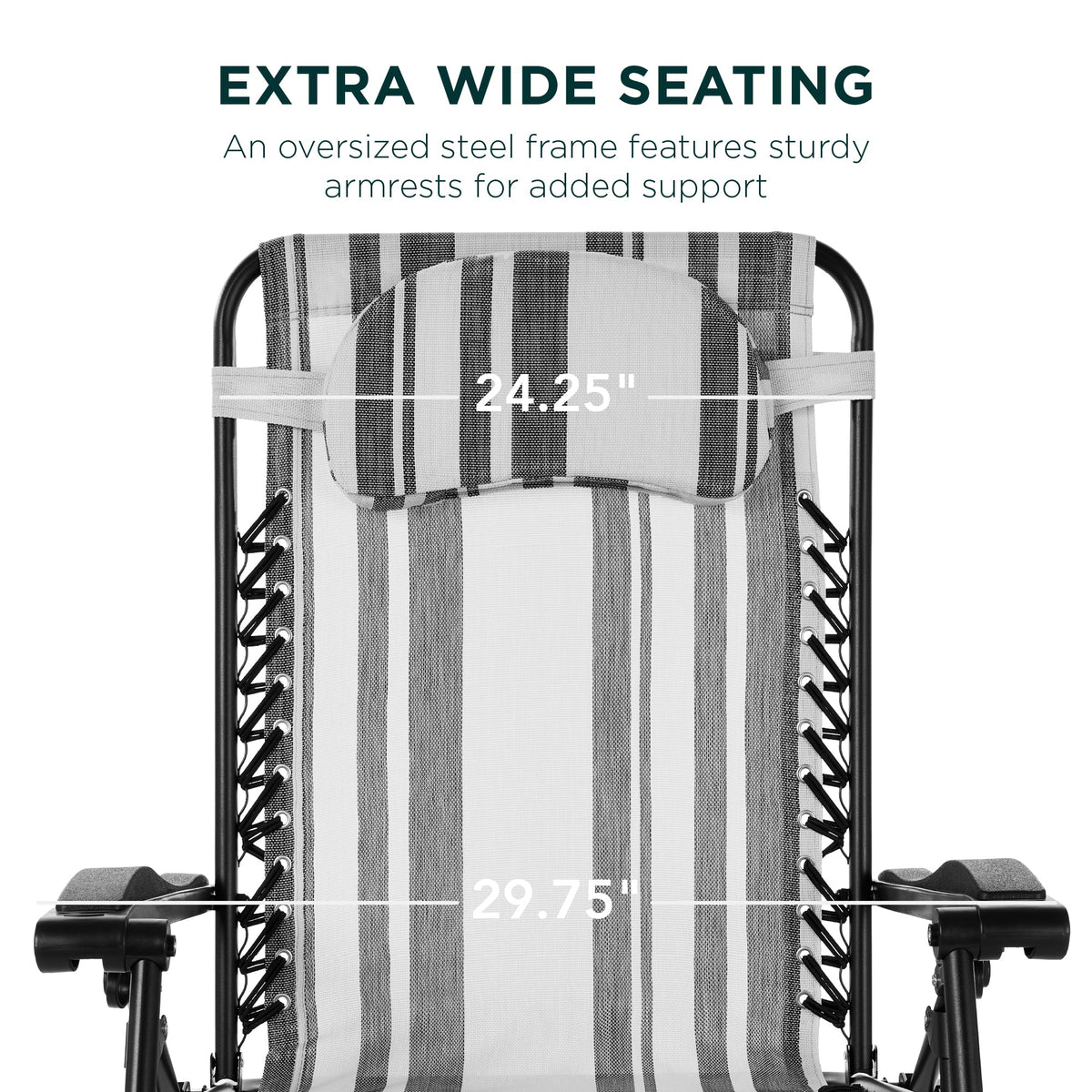Oversized Reclining Zero Gravity Chair Lounger w/ Cup Holder, Pillow
