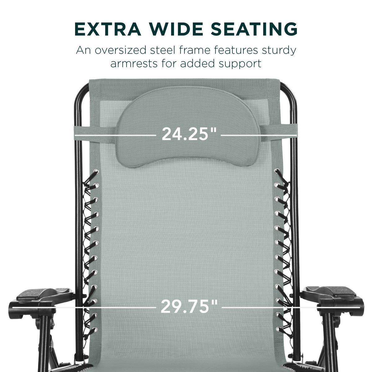 Oversized Reclining Zero Gravity Chair Lounger w/ Cup Holder, Pillow
