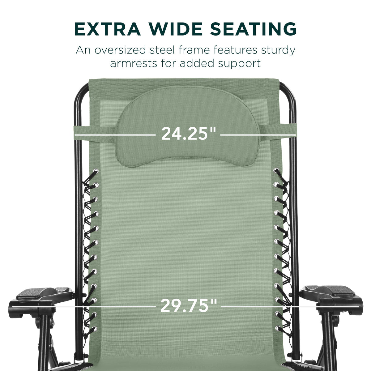 Oversized Reclining Zero Gravity Chair Lounger w/ Cup Holder, Pillow