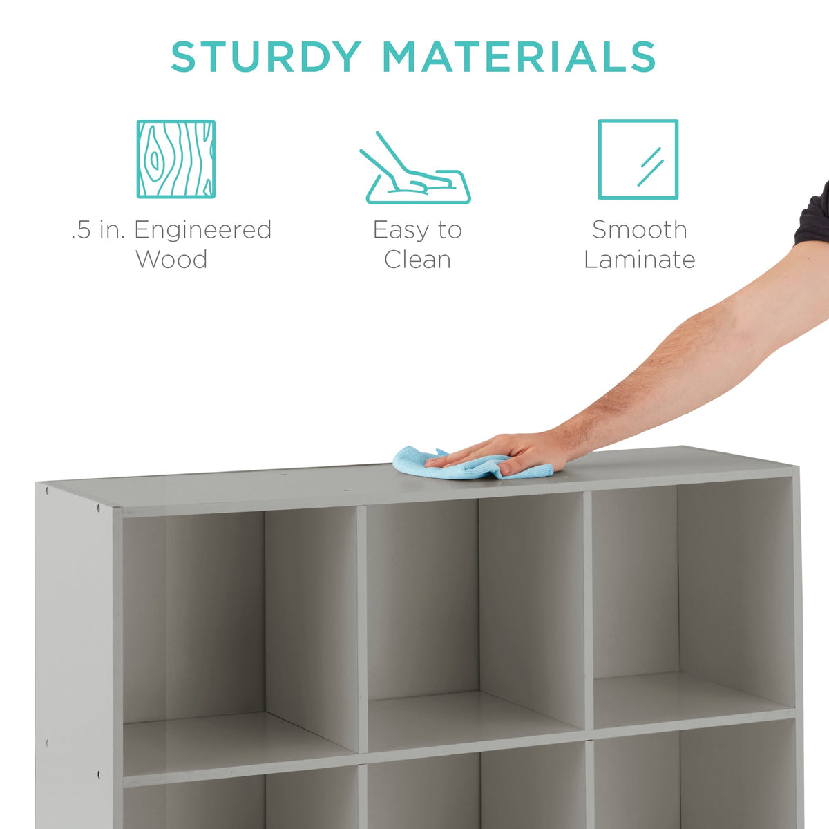 9-Cube Bookshelf Storage Display w/ 3 Removable Panels, Customizable Design