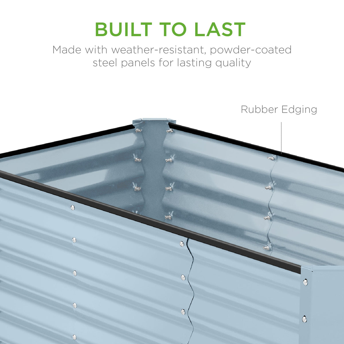 Outdoor Raised Metal Garden Bed for Vegetables, Flowers, Herbs - 4x2x2ft