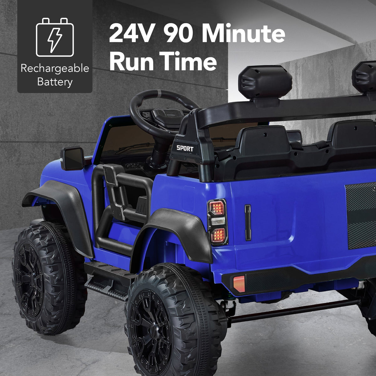24V 2-Seater Electric Ride-On Car Truck w/ Parent Control, Bluetooth