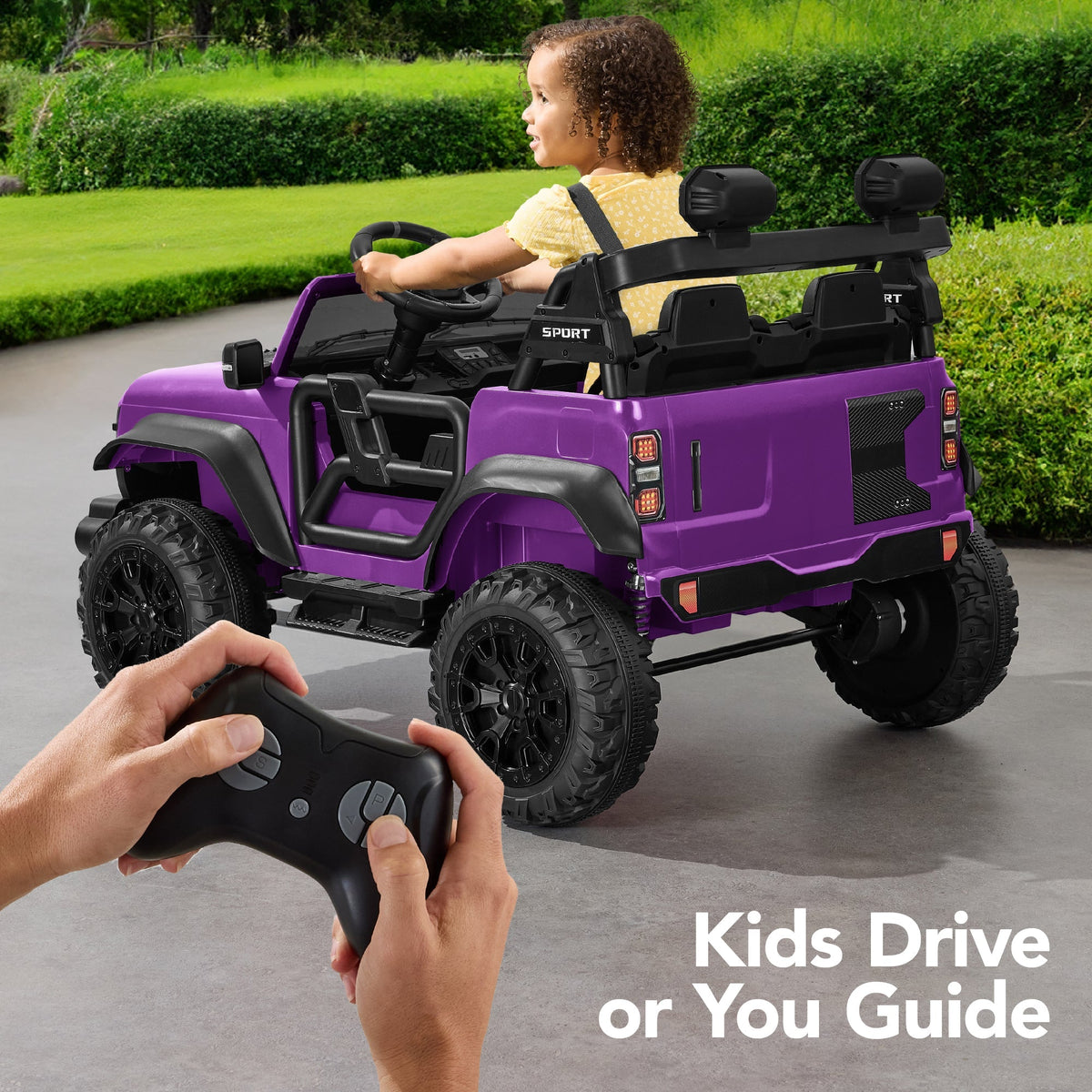 24V 2-Seater Electric Ride-On Car Truck w/ Parent Control, Bluetooth