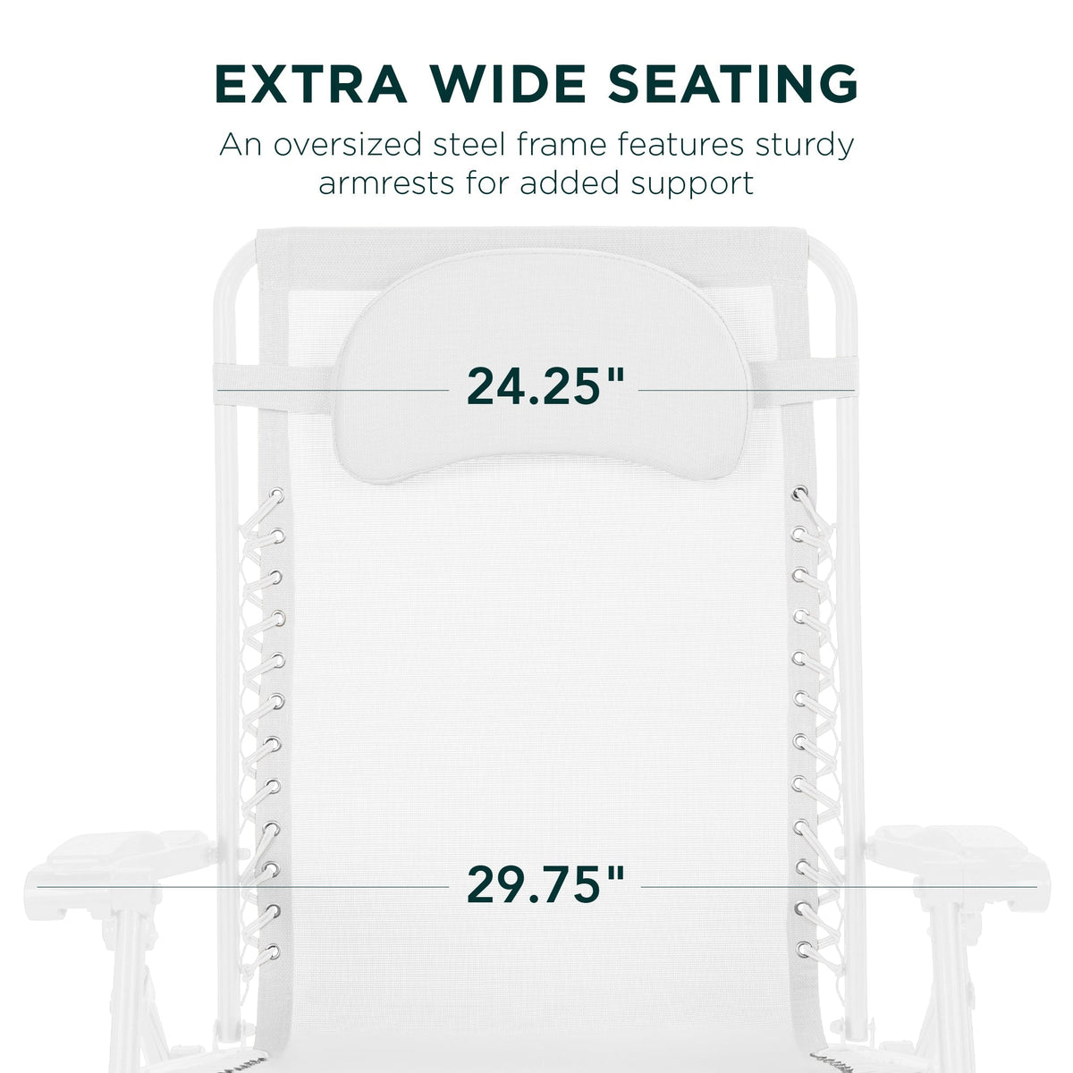 Oversized Reclining Zero Gravity Chair Lounger w/ Cup Holder, Pillow