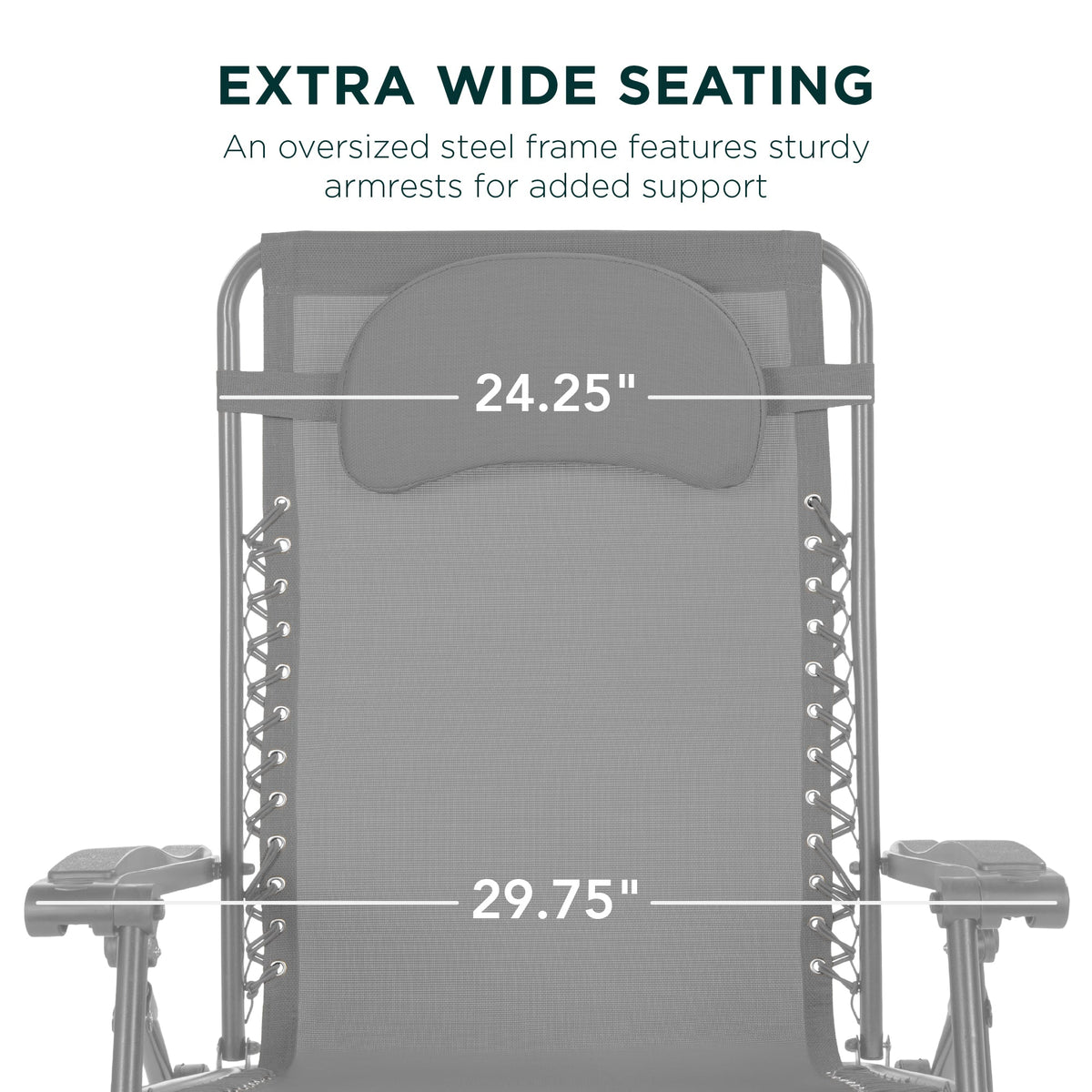 Oversized Reclining Zero Gravity Chair Lounger w/ Cup Holder, Pillow