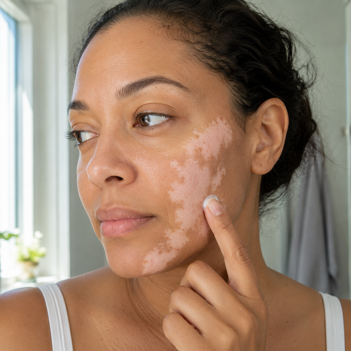 Ceoerty application on the face